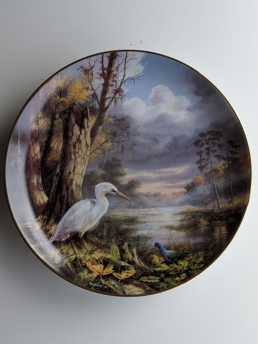 Tranquil Beauty, Everglades National Parks with egret, God Bless America Plate